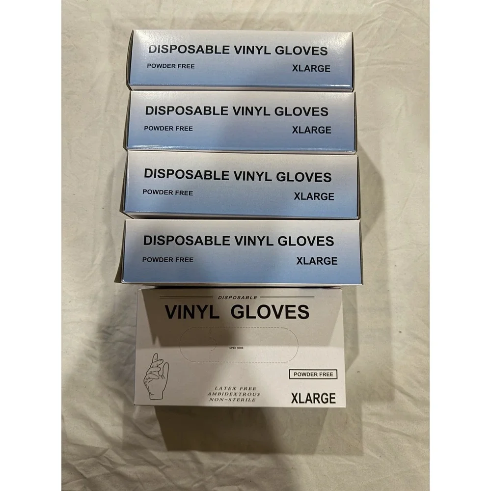 500 X-Large Disposable Vinyl Gloves.‎ Latex Free. None Sterile